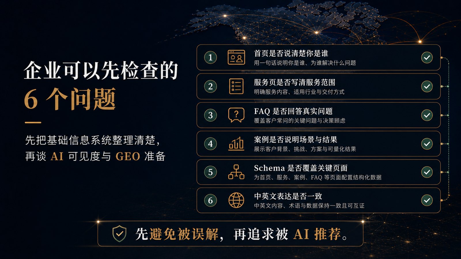 企业可以先检查的六个 AI 可见度与 GEO 准备问题